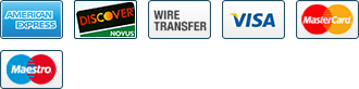 Accepted payment methods: Visa, MasterCard, American Express, Discover